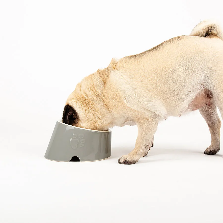 Scruffs | Classic Flat-Face Dog Food & Water Bowl | Grey - 18cm